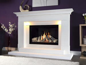 Modern Gas Fire in Fireplace