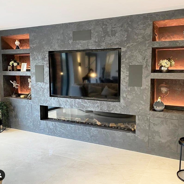 Media Wall incorporating the Element4 Modern 240 Gas Fire in Manchester